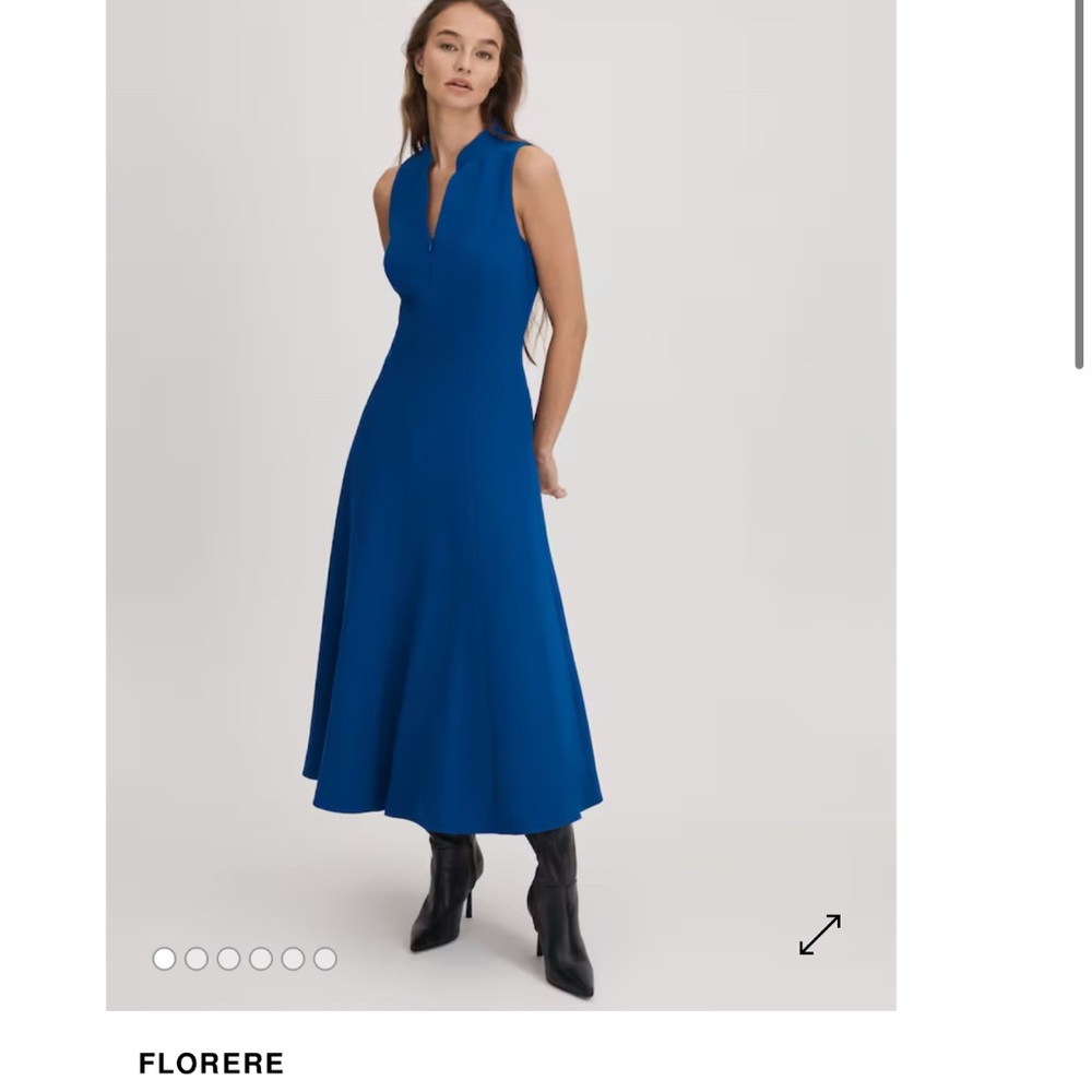 FLORERE
FLORERE BRIGHT BLUE FLORERE BRIGHT BLUE ZIP FRONT MIDI DRESS
